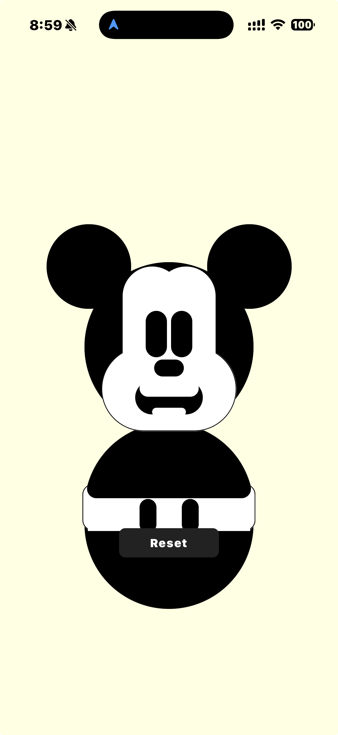 Finished app running on a phone