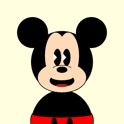 CMU CS Academy canvas output — colorful modern Mickey