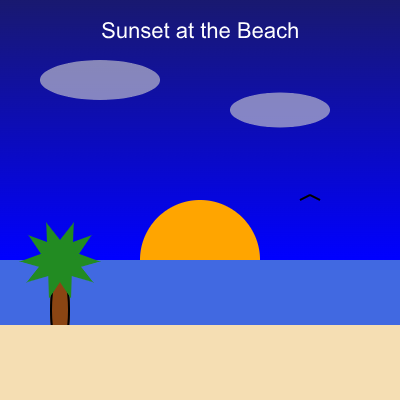Beach Sunset Scene Example